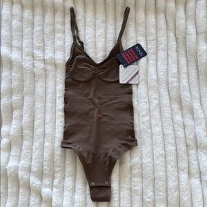 NWT | Brown Shapewear Bodysuit | Thong Back, Adjustable Straps